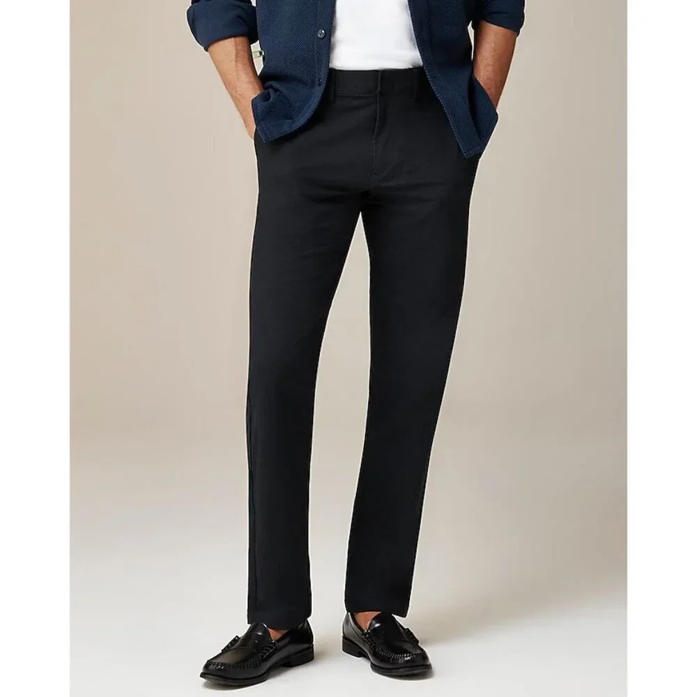 J Crew Mens Size 38W x 32L 770 Straight Fit Slim Tech Pants in‎ Black AW006 $98